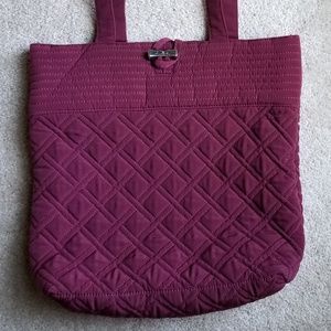 Dark red Vera Bradley toggle tote